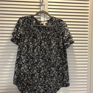 Style & Co. Black and White Floral Blouse